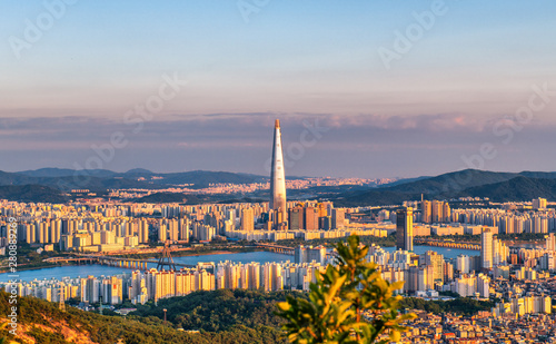 Photography view of town at seoul city south korea