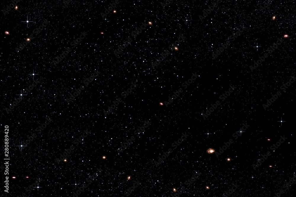 Obraz premium Stars in Space with Distant Galaxies
