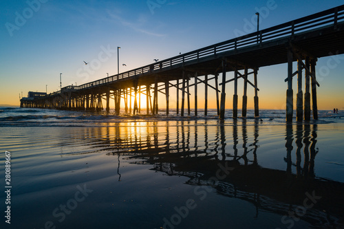 newport beach pier at sunset