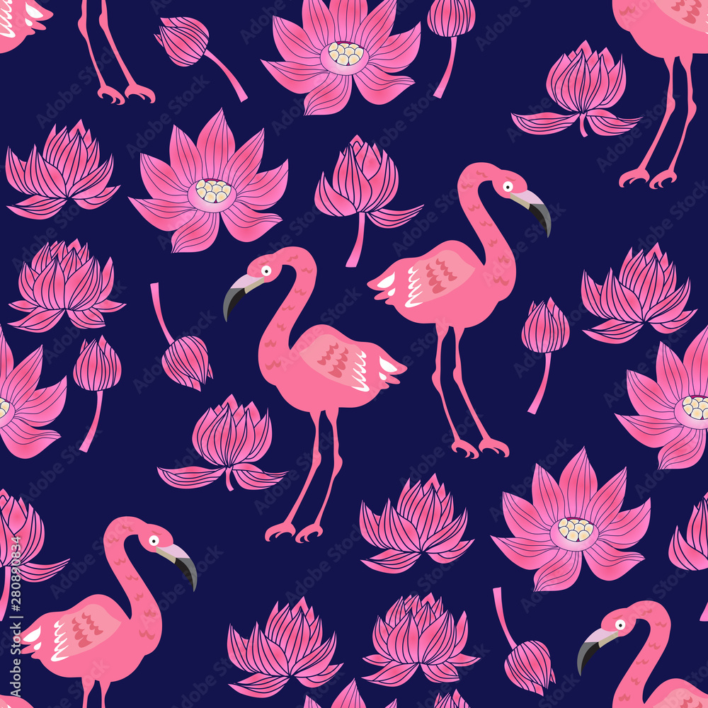 Naklejka premium Flamingo pattern21