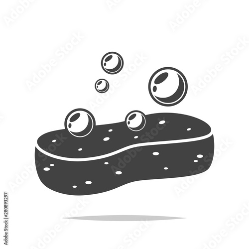 Sponge with bubbles icon vector isolated
