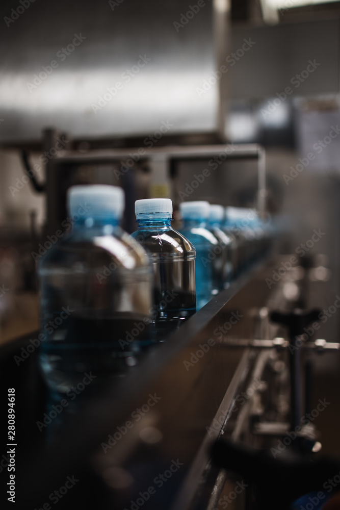 Bottling plant - Water bottling line for processing and bottling pure mineral carbonated water into bottles.