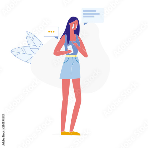 Relationship Breakup via Phone Vector Illustration