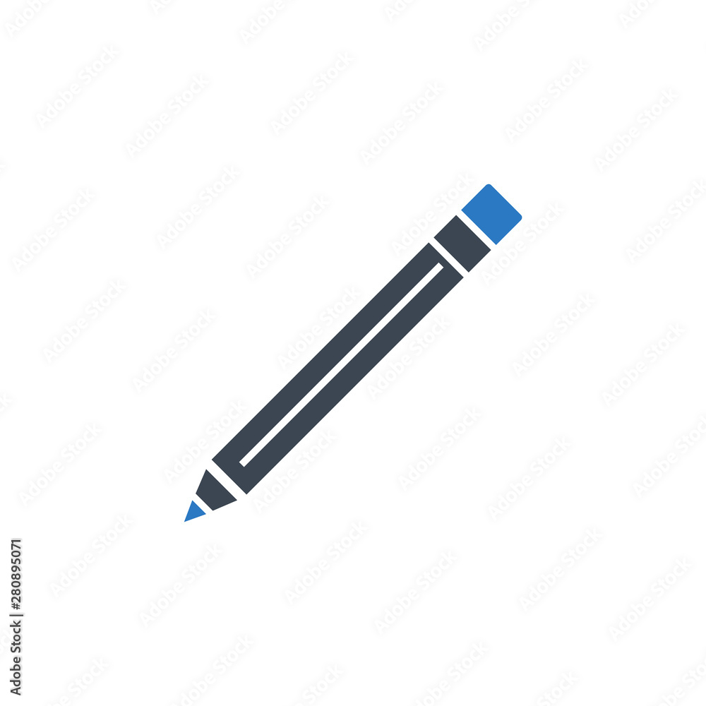 Pencil related vector glyph icon. Isolated on white background. Vector illustration. Pencil related vector glyph icon. Isolated on white background. Vector illustration.