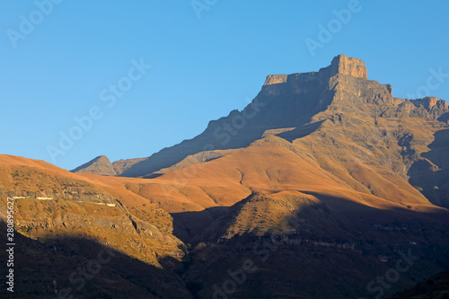 High peak in Drakensberg mountains, Royal Natal National Park, South Africa.