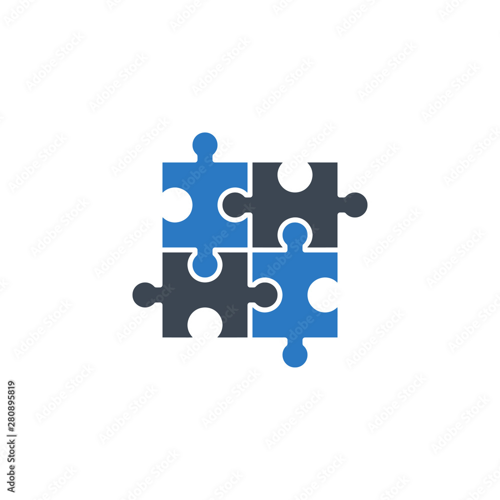 Puzzle related vector glyph icon. Isolated on white background. Vector illustration. Puzzle related vector glyph icon. Isolated on white background. Vector illustration.