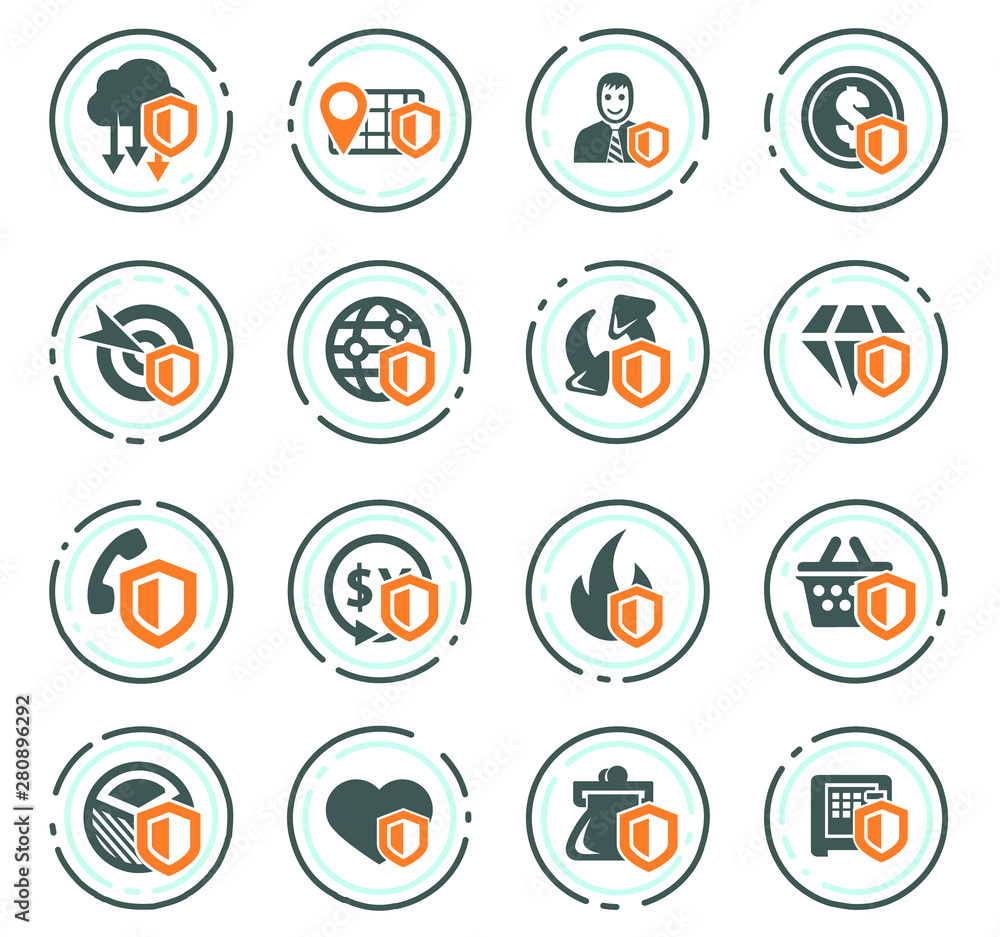 Insurance icons set Insurance icons set