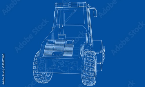 Construction machine. Asphalt compactor vector