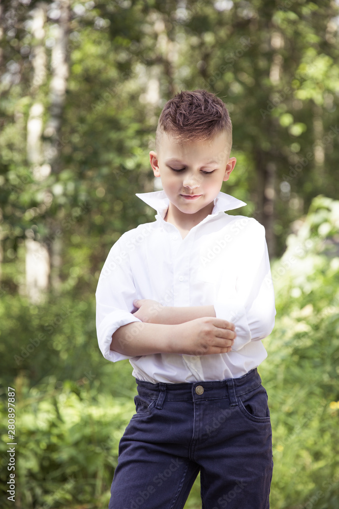 Young photo model posing, boy fashion portrait Young photo model posing, boy fashion portrait