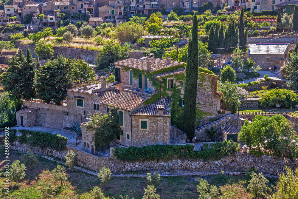 General view of the old town of Valldemossa in the mountains of the Tramuntana, Majorca