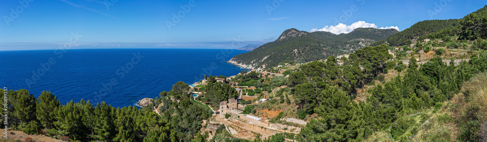 Panoramic view of the West coast of Mallorca