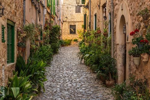 medieval street in Valdemossa  Spain