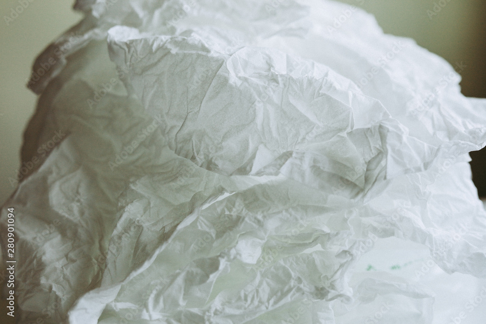 Obraz premium Close-up white paper tissue background.