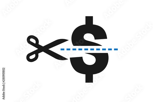 Modern Cost Cutting or reduce Icons, tax reduce icon 