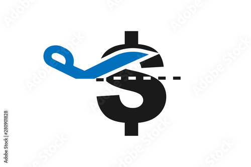 Tax reduce or cost cutting icons vector ( blue version )