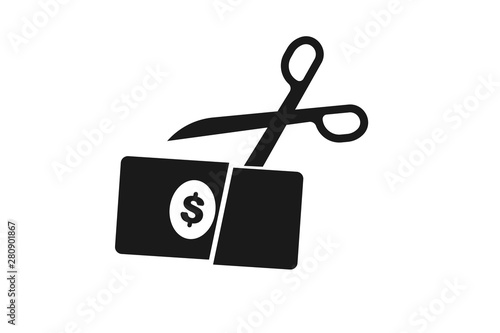 Modern Cost Cutting or reduce Icons, tax reduce icon 