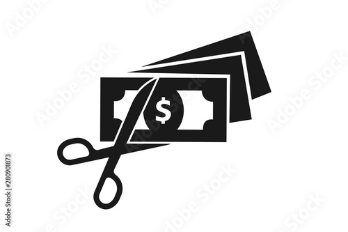 Modern Cost Cutting or reduce Icons, tax reduce icon 