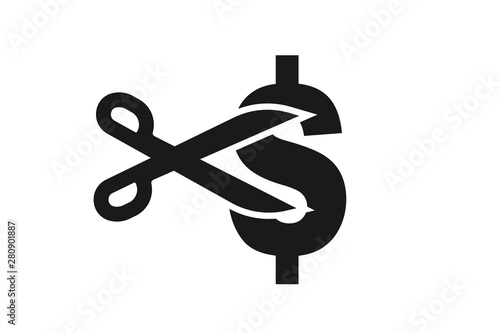 Modern Cost Cutting or reduce Icons, tax reduce icon 