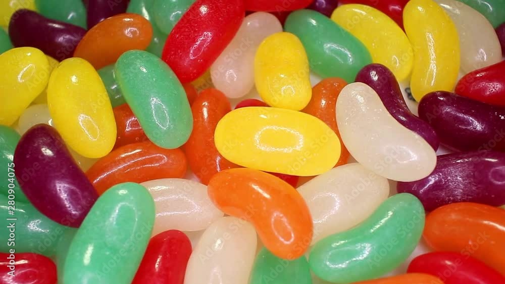 Yelly bean beans closeup texture rotating video background Yelly bean beans closeup texture rotating video background