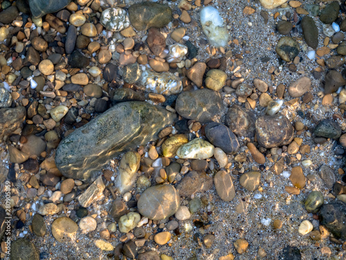 pebbles in water
