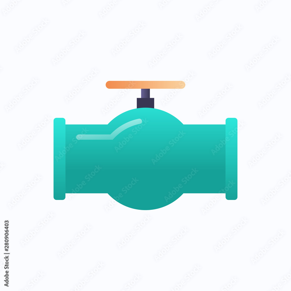 pipe with valve icon gas or oil industry concept flat white background pipe with valve icon gas or oil industry concept flat white background