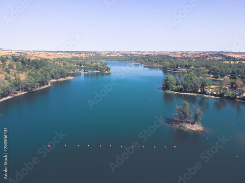 Aerial view from a lake. Alentejo Portugal