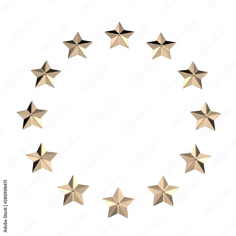 Stars in circle 3d rendering Stars in circle 3d rendering