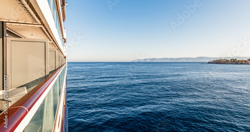 Cruise ship on the Aegean Sea, Greece. 