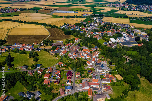 Das Dorf Frielendorf in Hessen aus der Luft photo