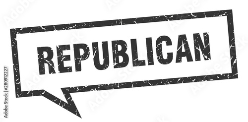 republican sign. republican square speech bubble. republican