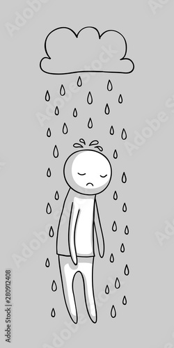 sad person concept illustration