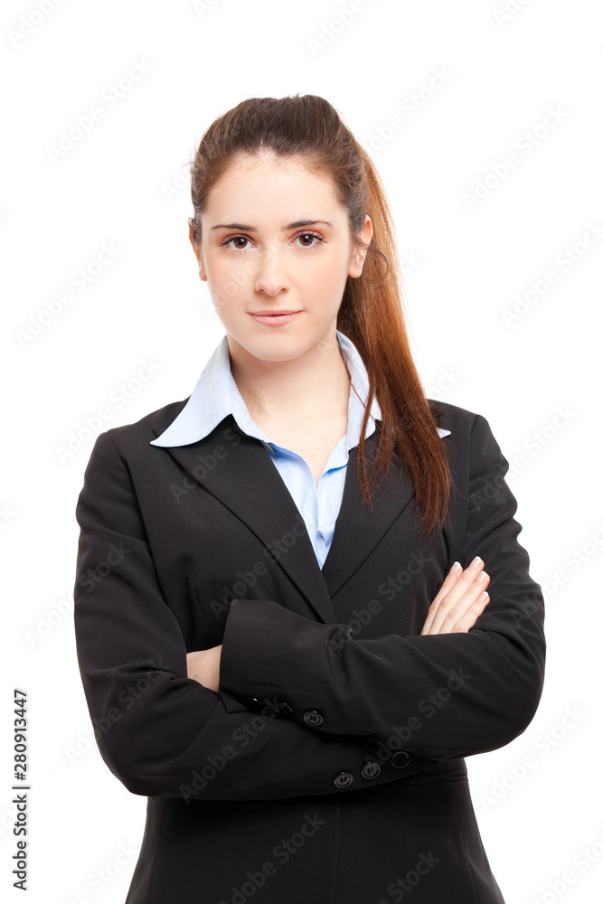 Portrait of a beautiful businesswoman isolated on white background Portrait of a beautiful businesswoman isolated on white background