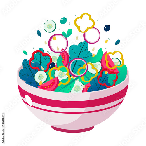 Bowl of vegetable salad. Concept of healthy food.