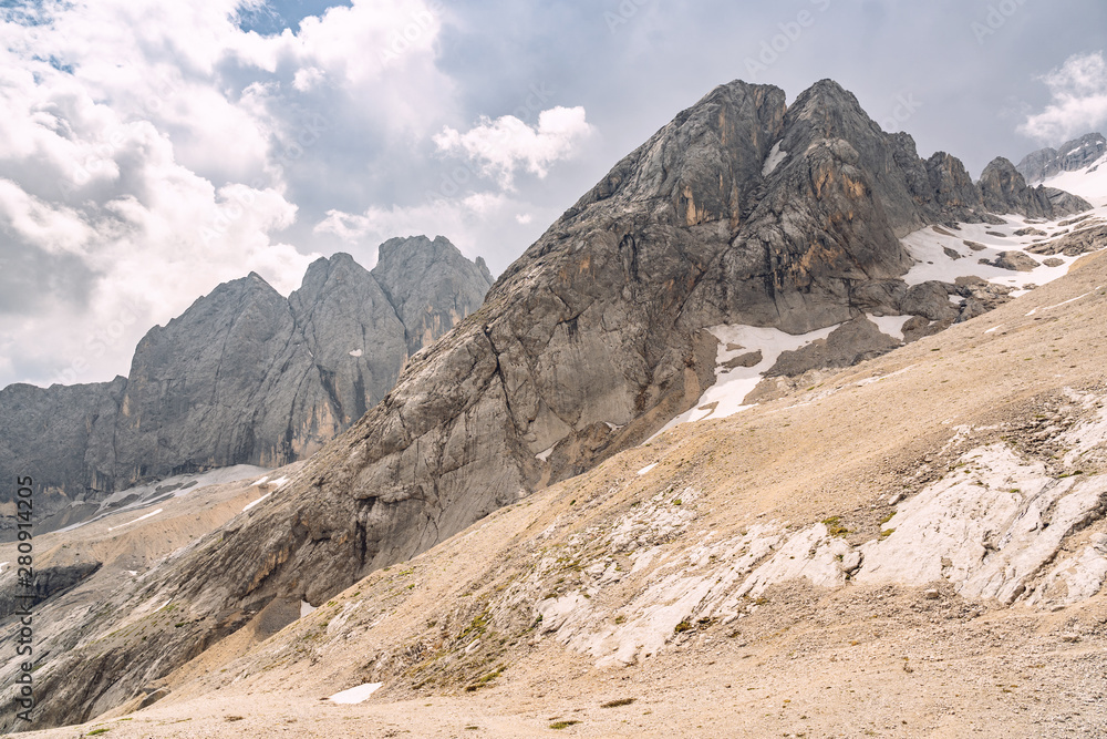 Idyllic Alps with sandy and rocky mountain Idyllic Alps with sandy and rocky mountain