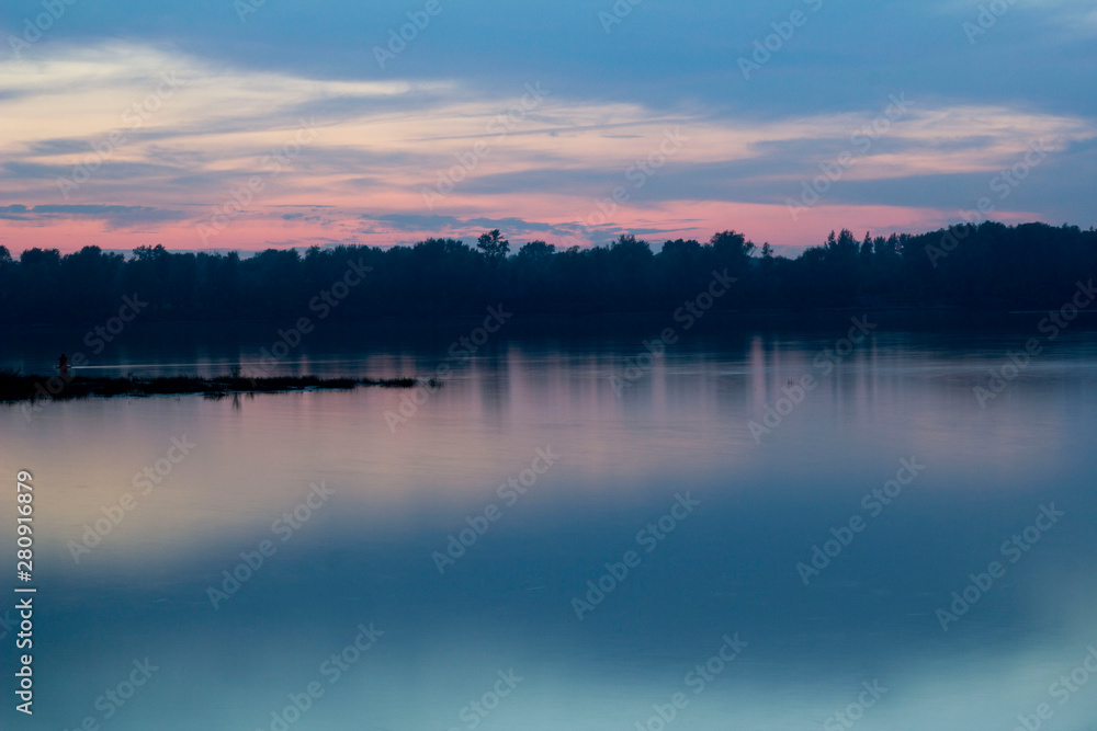 sunset over lake sunset over lake