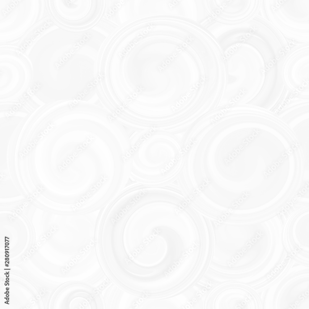 Obraz premium Pattern with white spirals, beautiful wallpapers for weddings. Texture 3 d background with abstract circles of different sizes, seamless pattern with waves.