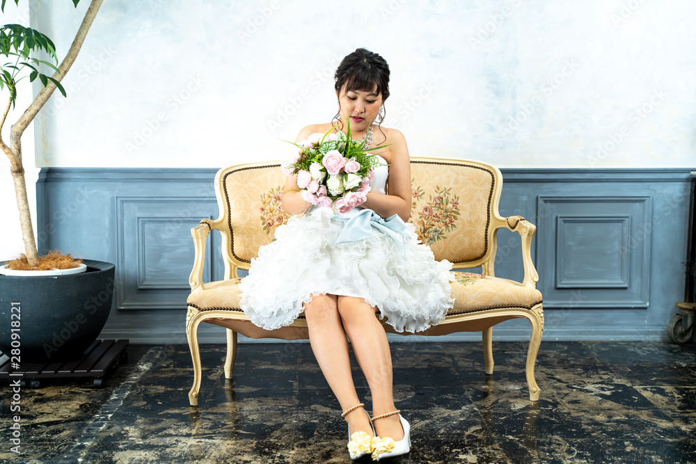 Obraz premium ウェディングドレスの花嫁
