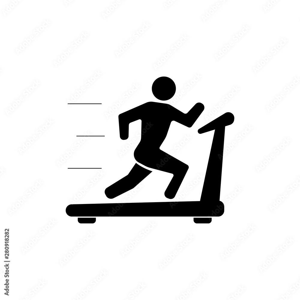Man on treadmill Icon. treadmill symbol for your web site design, logo, app, UI. Vector illustration, EPS10. Man on treadmill Icon. treadmill symbol for your web site design, logo, app, UI. Vector illustration, EPS10.