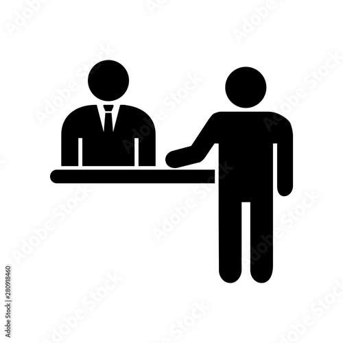 black and white icon for reception board vector