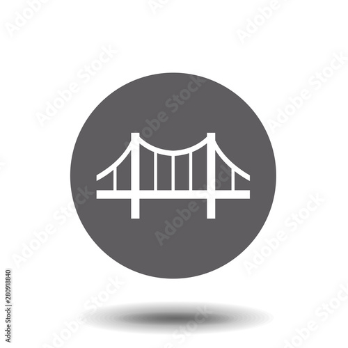 Bridge icon vector. Building symbol. Architecture pictogram, flat vector sign. Simple vector illustration for graphic and web design.