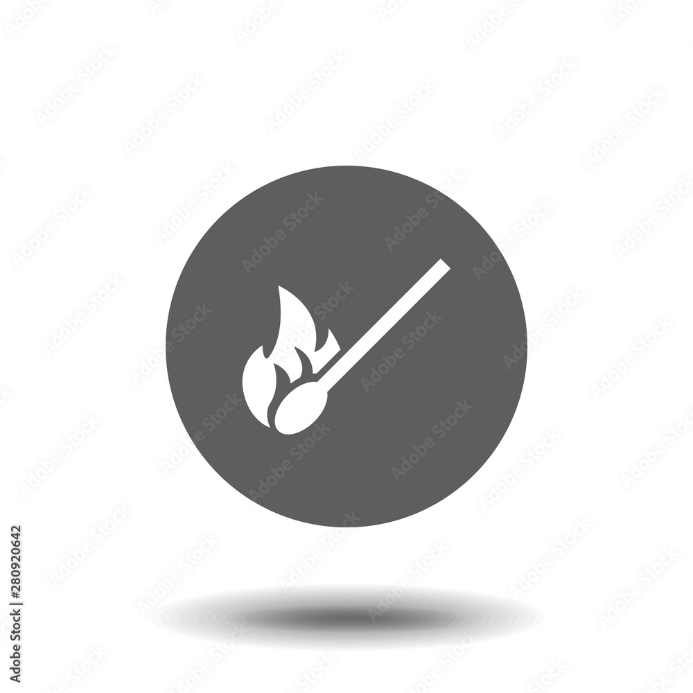 match stick with fire vector icon. Flat design. Simple vector illustration for graphic and web design. EPS 10 match stick with fire vector icon. Flat design. Simple vector illustration for graphic and web design. EPS 10