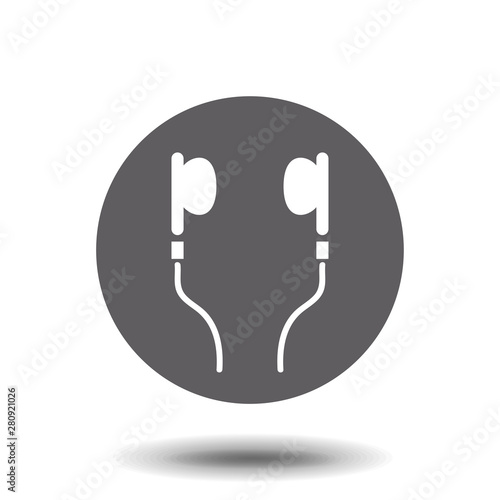 Headphones icon. Flat design. Simple vector illustration for graphic and web design. EPS 10