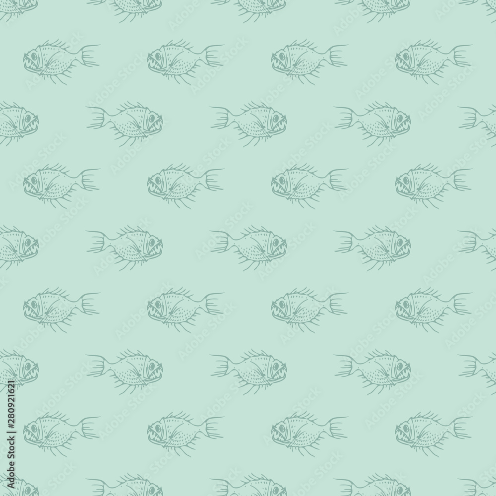 Simple Pattern with Underwater Predator Fish Simple Pattern with Underwater Predator Fish
