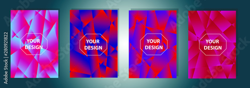 Wallpaper Mural Set of colorful low poly Vector pattern Gradient Set. Modern Smartphone screen, mobile app Template. Design for Wallpaper, background, banner, flyer, Social media post.  Torontodigital.ca