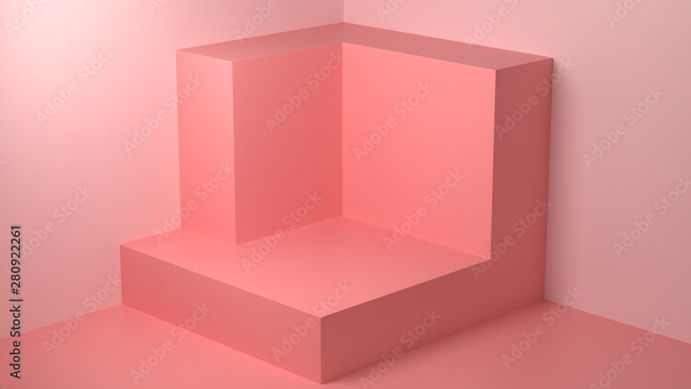 3d Render image of abstract pink color geometric shape background, modern minimalist mockup for podium display or showcase 3d Render image of abstract pink color geometric shape background, modern minimalist mockup for podium display or showcase
