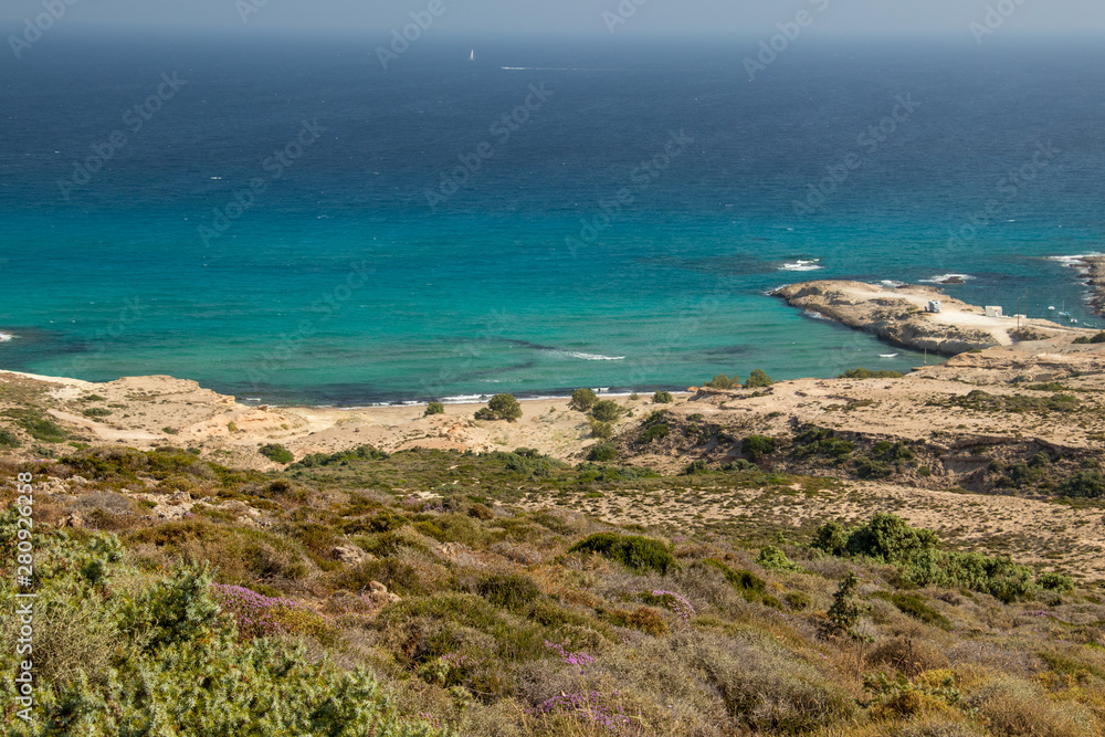 beautiful coastline on Milos