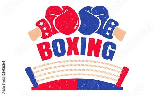 Retro emblem for boxing