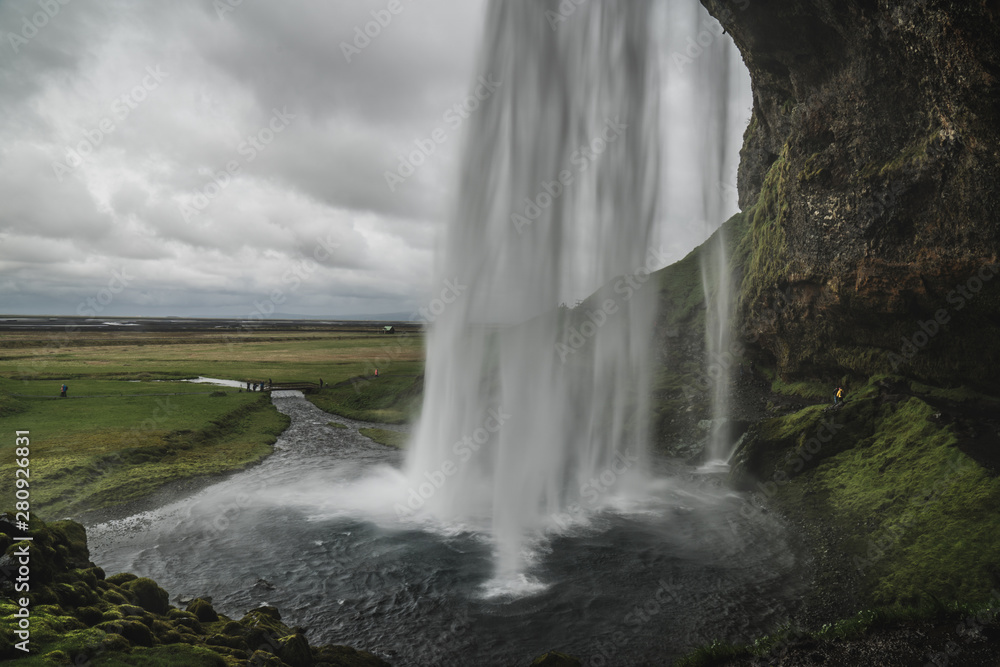 Beautiful Seljalandsfoss waterfall in Iceland during the spring. 