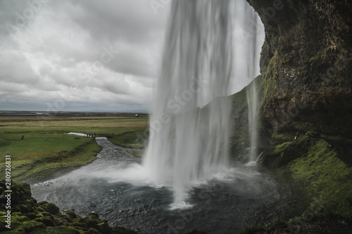 Beautiful Seljalandsfoss waterfall in Iceland during the spring. 