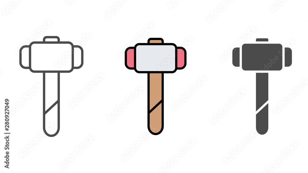 Hammer vector icon sign symbol